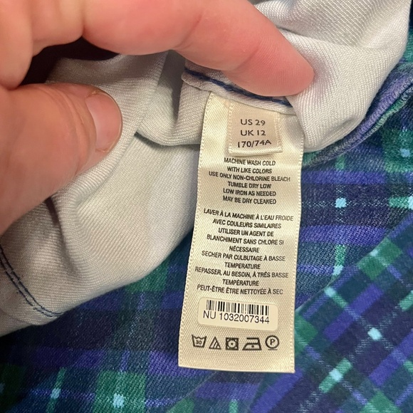 We the Free Free People Isla Slim Straight Plaid Pants Jeans Size 29 - Picture 7 of 13